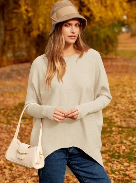 Róisín - Oversized dolman sleeve knitted sweater